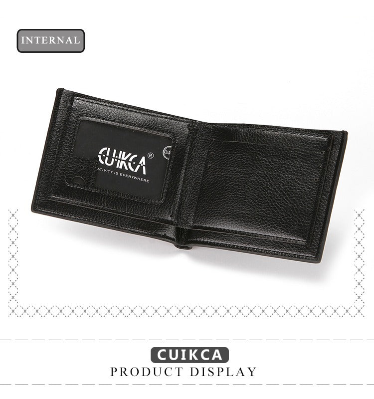 Original CUICKA Branded Wallet For Men Black And Brown Premium Leather With Multiple Compartments Durable Stylish Practical Choice Reliable Performance | Black