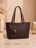 Cherry Charm Tote Bag | Premium PU Leather Handbag for Women